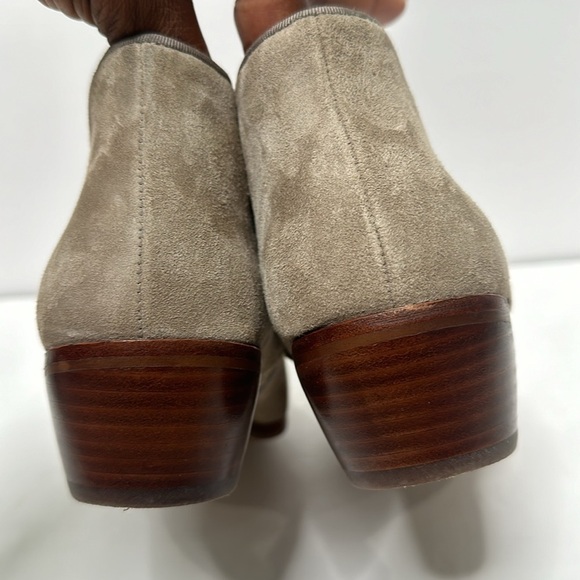 Sam Edelman Tan Suede Upper Leather Petty Round Toe Ankle Boots with Side Zip 8M - Picture 6 of 16